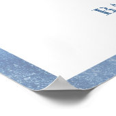 ブルージャンベビーデニム男の赤ちゃんシャワーウェルカム ポスター (角)