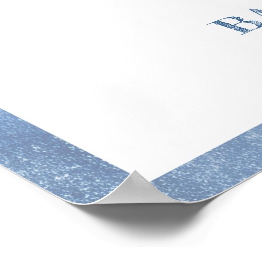 ブルージャンベビーデニム男の赤ちゃんシャワーウェルカム ポスター (角)