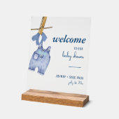 ブルージャンベビー | ベビーシャワーTabletopへようこそ アクリルサイン (傾斜)