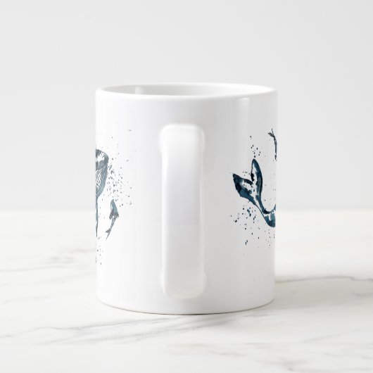 ブルージャンボマグカップの水色クジラ ジャンボコーヒーマグカップ (裏面)