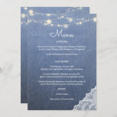 ブルージャンレースストリングライト 招待状 (正面/裏面)