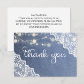 ブルージャンレース&ストリングライト サンキューカード (正面/裏面)