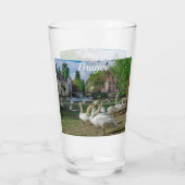 ブルージュのダウンタウンの白い白鳥 タンブラーグラス (裏面)