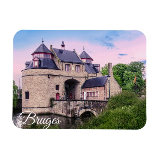 ブルージュの歴史的市門 マグネット (横)