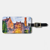 ブルージュの運河の風景 ラゲッジタグ (正面横)