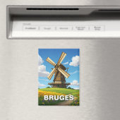 ブルージュの風車ベルギー旅行お土産 マグネット (インサイチュ (食洗機))