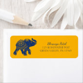 ブルージュエリーブエレファントイエロー差出人住所 ラベル (インサイチュ)