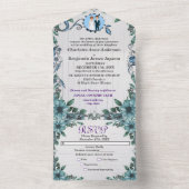 ブルージュエリー フラワー ウェディング オールインワン招待状 (内側)