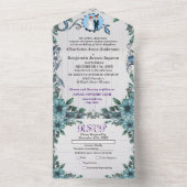 ブルージュエリー フラワー ウェディング オールインワン招待状 (内側)