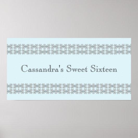 ブルージュエルレース誕生日パーティバナー ポスター (正面)