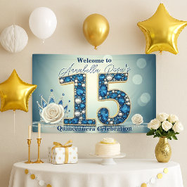 ブルージュエル&シルバークラウン 15歳の誕生日パーティー 横断幕