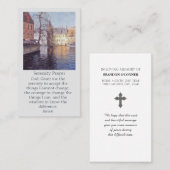 ブルージュカナルブルースオレンジパープル悔やみや弔慰祈りの言葉 名刺 (正面/裏面)