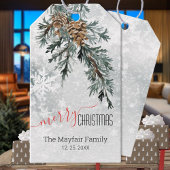 ブルージュニパーバウパインコンスノウウッドランド ギフトタグ