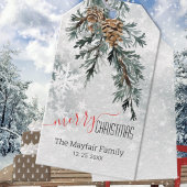 ブルージュニパーバウパインコンスノウウッドランド ギフトタグ