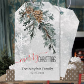 ブルージュニパーバウパインコンスノウウッドランド ギフトタグ