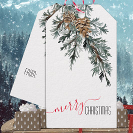 ブルージュニパーブランチコーンメリークリスマス ギフトタグ