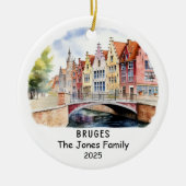 ブルージュパーソナライズされたオーナメント，ベルギー セラミックオーナメント (正面)
