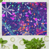 ブルージュビリー抽象芸術 キッチンタオル (折り畳み)