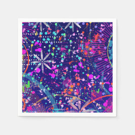 ブルージュビリー抽象芸術  スタンダードカクテルナプキン