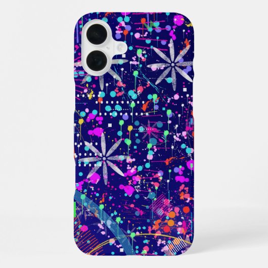 ブルージュビリー抽象芸術  iPhoneケース (裏面)