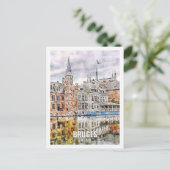 ブルージュベルギートラベルプレイスウォーターカラー ポストカード (スタンド正面)