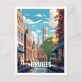 ブルージュベルギー有名な旅行スポット ポストカード (正面)