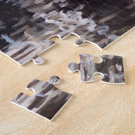 ブルージュ印象派の油絵のボート ジグソーパズル (側面)