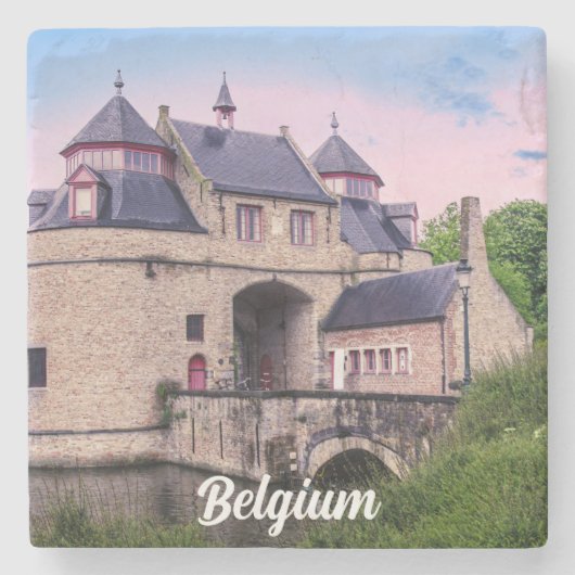 ブルージュ広場の歴史的市門 ストーンコースター (正面)