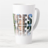 ブルージュ文字写真合成 カフェラテマグ (右アングル)