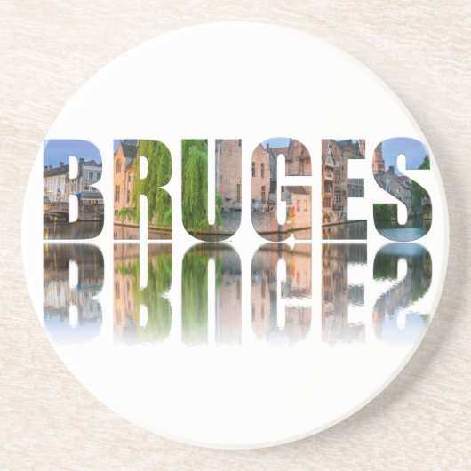 ブルージュ文字写真合成 コースター (正面)