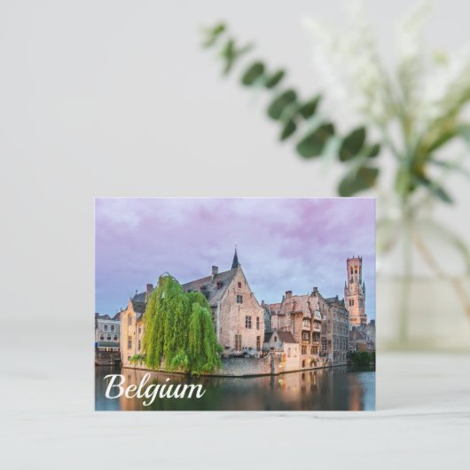 ブルージュ旧市街と鐘楼はがき ポストカード (スタンド正面)