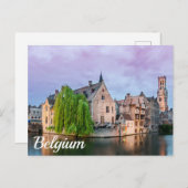 ブルージュ旧市街と鐘楼はがき ポストカード (正面/裏面)