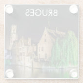 ブルージュ旧市街と鐘楼 ガラスコースター (裏面)