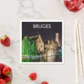 ブルージュ旧市街と鐘楼 スタンダードカクテルナプキン (インサイチュ)