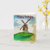 ブルージュ風車 カード (黄色い花)