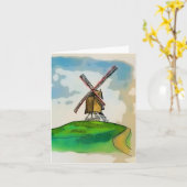 ブルージュ風車 カード (黄色い花)