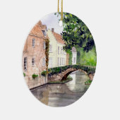 ブルージュ·ウォーターカ絵画ラーズバイ·ファリダ·グリーンフィールド セラミックオーナメント (右)