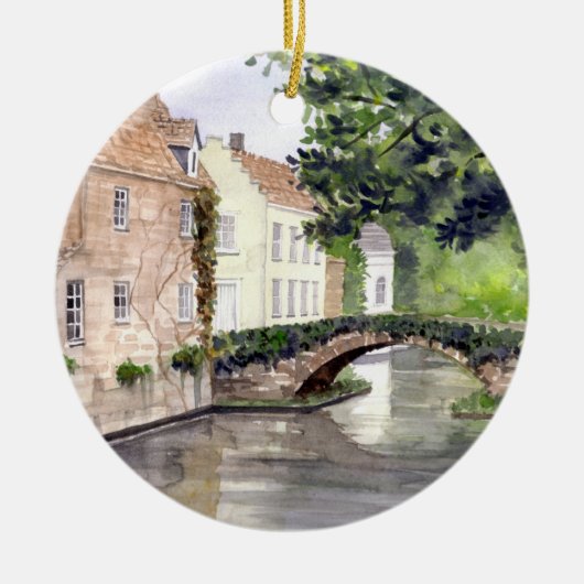 ブルージュ·ウォーターカ絵画ラーズバイ·ファリダ·グリーンフィールド セラミックオーナメント (正面)