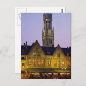 ブルージュ，ベルギー，バーグスクエアとベルフライ塔 ポストカード (正面/裏面)