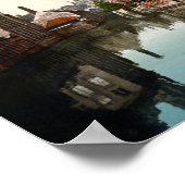 ブルージュ・ベルギー – 運河と鐘楼 – 1900 ポスター (角)