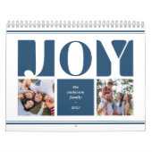 ブルージョイタイポグラフィファミリーフォトコラージュクリスマス カレンダー (カバー)