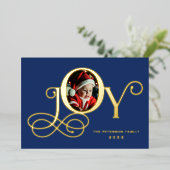 ブルージョイ実在フォトゴルゴールドフォイルホリデーカード 箔シーズンカード (立ち正面)