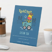 ブルージラフェファームトラクターカスタム誕生日パーティー 台座サイン (インサイチュ)