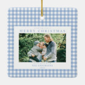 ブルージンガムのクリスマスフォト セラミックオーナメント (裏面)