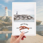 ブルージンガム素朴ロブスター結婚の写真 セーブザデート