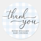 ブルージンガム赤ちゃんシャワーありがとうお気に入りシール ラウンドシール (正面)