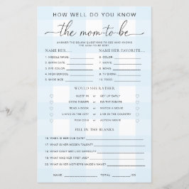 ブルージンガム赤ちゃんシャワーがゲームをするママを知っている