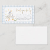 ブルージンガム間抜けガチョウ赤ちゃんシャワーベビー エンクロージャーカード (正面/裏面)