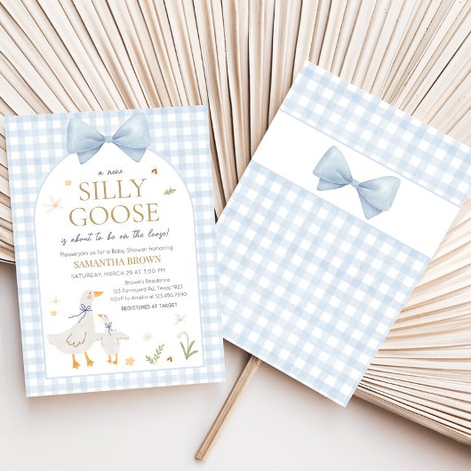ブルージンガム間抜けガチョウ赤ちゃんシャワー 招待状