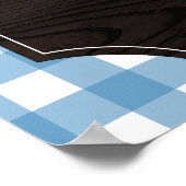 ブルージンガ素朴ムサンフラワーズモノグラムモモモザバー ポスター (角)